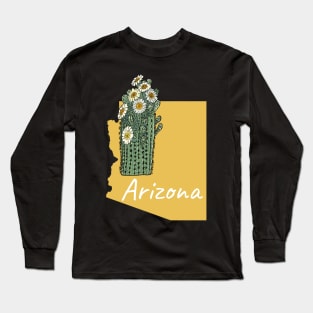 Arizona Saguaro Cactus State Flower Long Sleeve T-Shirt